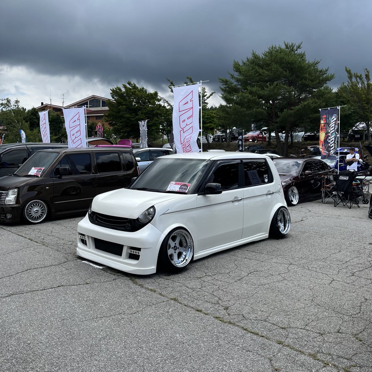 N39piman's tweet photo. 赤鬼富岡杯に行ってきました！
青森↔山梨、往復1,600㌔の旅
イベント７年ぶり😇
ブレーキ入れたりなんだり細々とした部分の仕様変更しましたが、1番はホイール。
パナスポG7 C5Cをリバレル、F9.25j+6、R10.25j-16で作ってもらいました。
レディース総合優勝いただきました🙇🏻
ありがとうございました！ https://t.co/8mTx6Pr47t