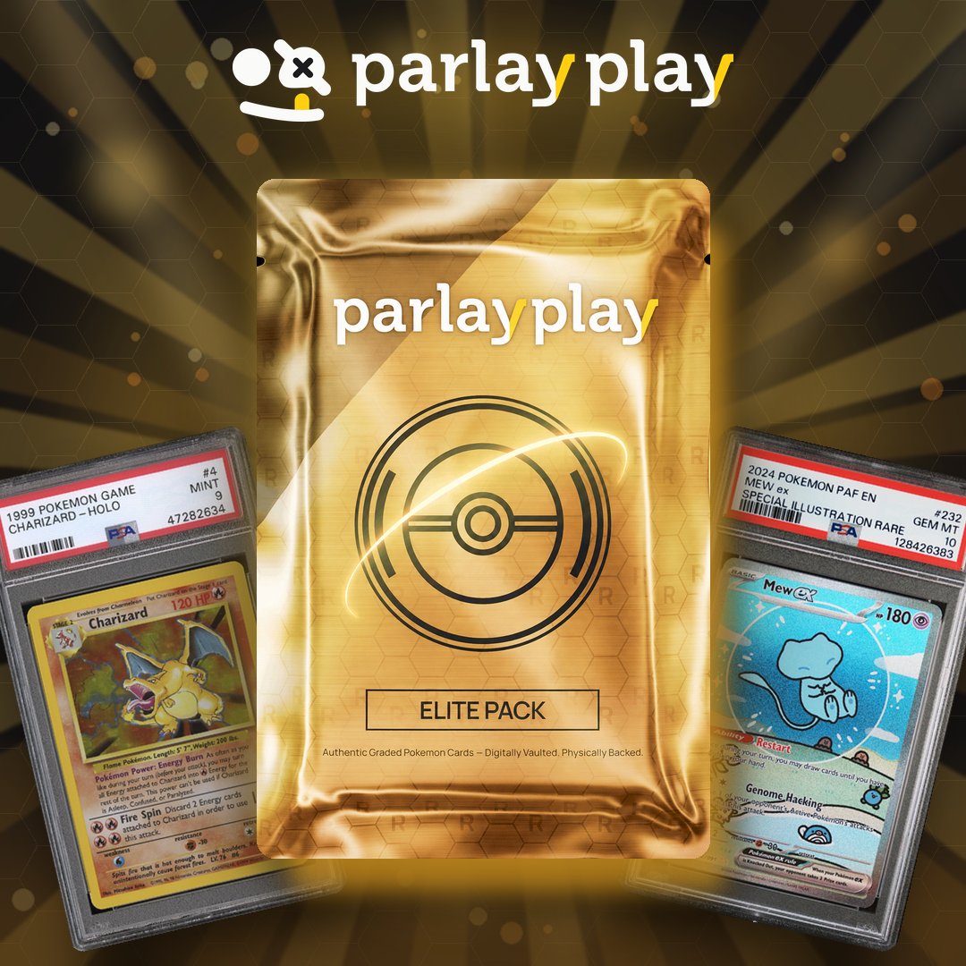 parlay_play's tweet photo. Rip Pokémon Packs on ParlayPlay Right now 🚨

Packs starting at just $1 👀

Rip it. Ship it. Or sell it back for 100% Fair Market Value 💯 https://t.co/7jSdBVh79j