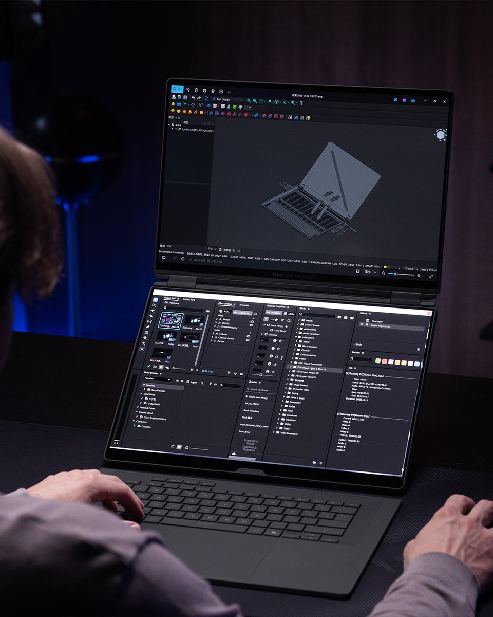 ASUS_ROGNA's tweet photo. Dual-Screen Mode turns the ROG Zephyrus Duo into a 21-inch+ workspace. More room, less alt-tabbing, built for the days you're juggling everything at once.
Learn more 👉 https://t.co/tuugXCQGzZ
#DuoItAll https://t.co/0ma6fwpU0r