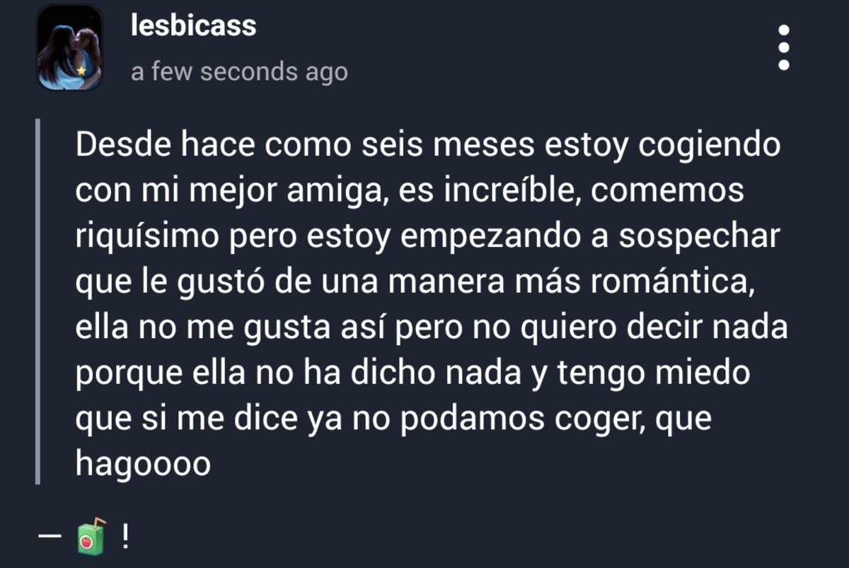 cclesbicas's tweet photo. Creo que no hablarlo hasta que ella lo haga. 
— 🧃 https://t.co/hBIQRmH73I