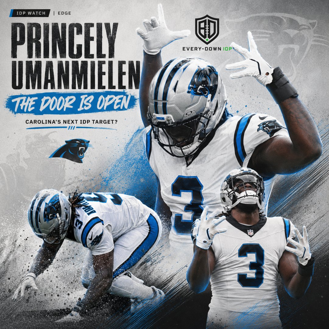 Mike_Woellert's tweet photo. #FFIDP Jaelan Phillips is the EDGE1 in Carolina. But with Nic Scourton out for the year, who'll step up to be the EDGE2 opposite Phillips?
Here's why I'm targeting Princely Umanmielen.
https://t.co/mXvcGujFlZ https://t.co/ELASesh6pf