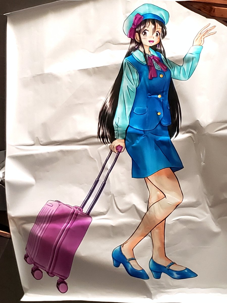 marushio2's tweet photo. 皆様、ご無沙汰しております。
何時も見ていただき、本当に有り難うございます。
#うちの子 #子咲志保 の #等身大 ステッカーシールを作っていただいてたのですが、使用しないまま施設が撤去になってしまい捨てられそうになっていました…
何とか確保していただいたスタッフの方々に本当に感謝!! 救い出せました(^^)d確保!!