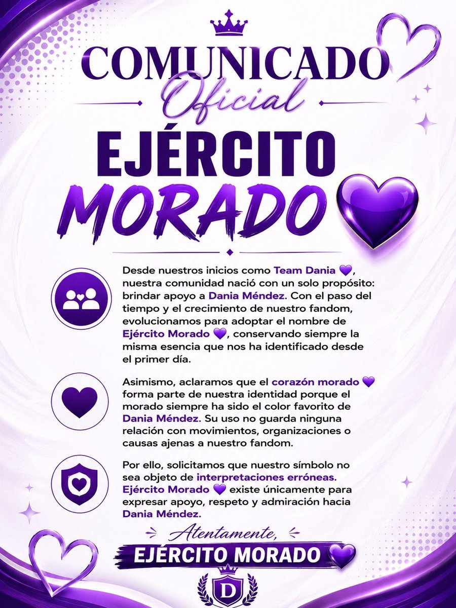 dania__fans's tweet photo. MAS UNIDOS QUE NUNCA 
#EjercitoMorado 💜
#daniamendez 
#viral https://t.co/dlRDKmrq5J