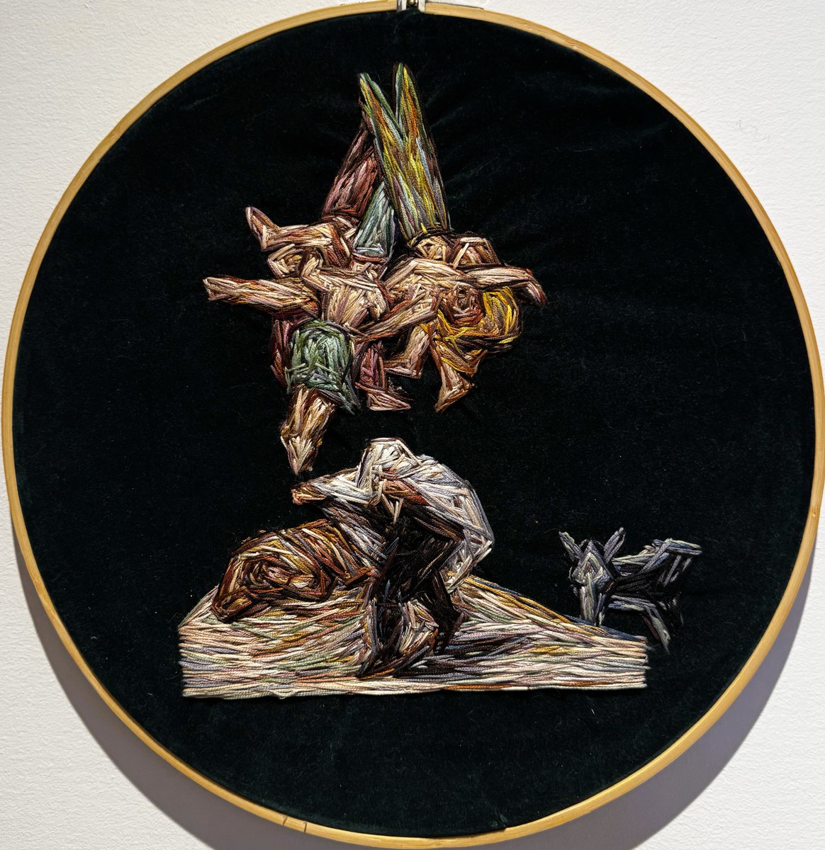 matthew104's tweet photo. Colleen Davies @colleen_daves 
Witches' Flight
14”, embroidery floss on green velvet
April/May 2026

After Francisco Goya's 1798 painting of the same name. https://t.co/QpBwED2eIk