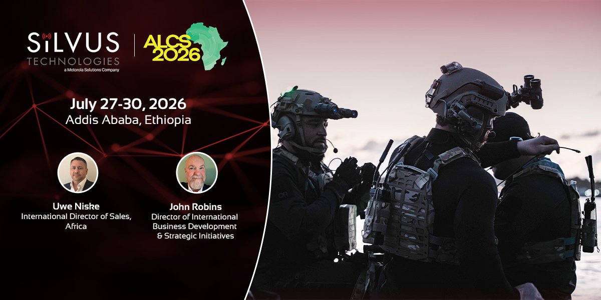 SilvusTech's tweet photo. Heading to the Africa Logistics and Communications Symposium (ALCS) 2026 in Addis Ababa next week? Stop by the Silvus Technologies booth to see how our tactical communications drive true operational readiness.

Connect with our team at the show to learn how Silvus can empower your resilient communications.

#ALCS2026 #AfricaEndeavor #DefenseInnovation #TacticalCommunications #MANET
