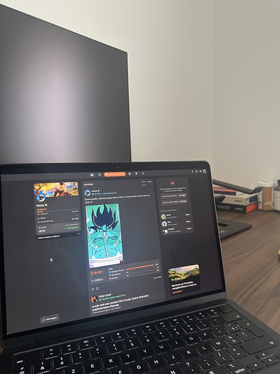 elgomuuu's tweet photo. Après-midi productive en prospection &amp; RDV 🫡

@Promethee_io en fond pour track mes heures de deep work. https://t.co/dLPOKesg3x
