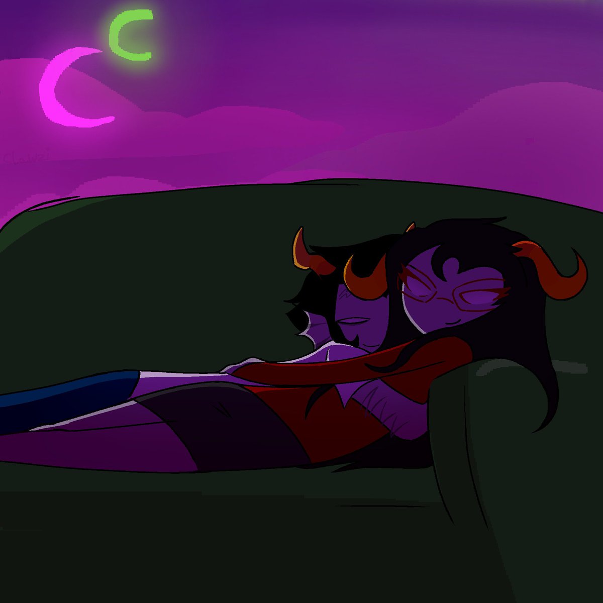 bardofhopee's tweet photo. its everybody's favourite time of the day!!!!! 

#croyag DAY SEVEN !! 

drawn by : @bonesinthebowl !! ^_^

#hstwt #homestuck  #yumeship #yumetwt https://t.co/0NYmURMMTA