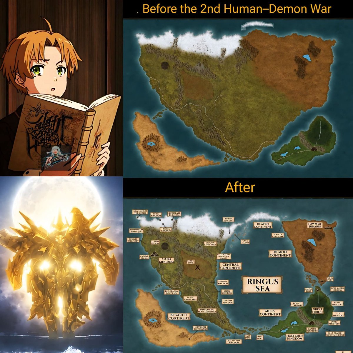 WillyMandrake's tweet photo. @Tinovas_ @Zunigak1ng Orsted can do god/divine level magic which can wipe whole continent or freeze the whole ocean.

He can also do dimentional magic which caused the six-faced world to collapsed into one.

Also, upon death, he can time-loop(one of his curse) to redo all over again. https://t.co/Mmd1HlMecF