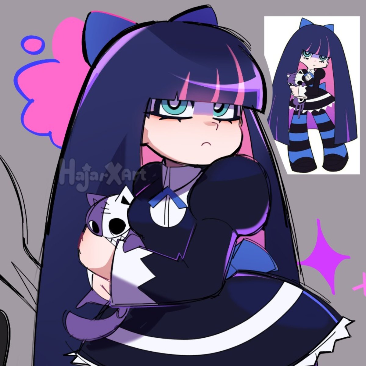 HAjXart's tweet photo. Stocking💜 ~#PaSwG #PantyAndStocking #stockingfanart #colorfull https://t.co/7LtfT15rTV