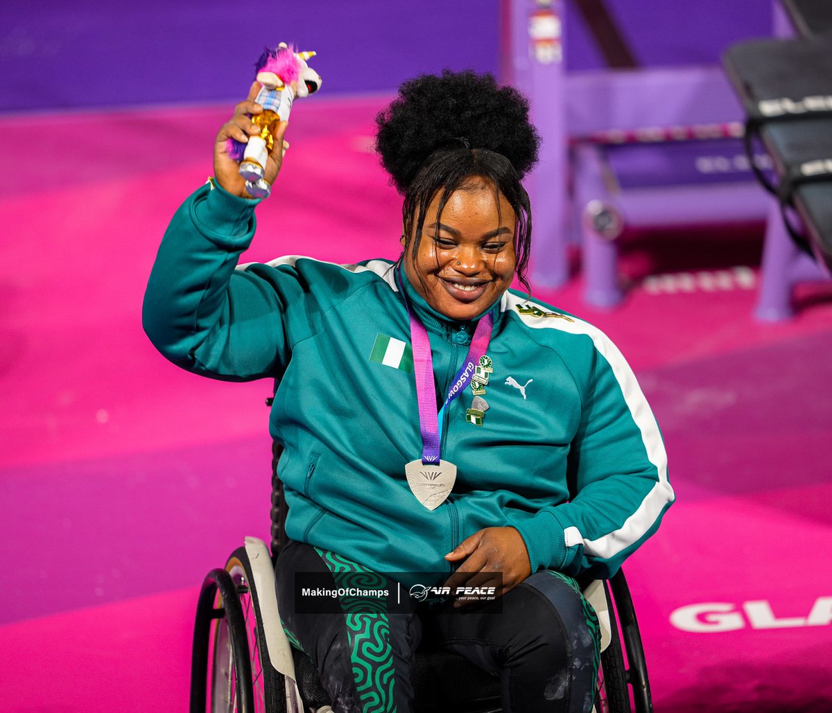 MakingOfChamps's tweet photo. GOLD🥇 &amp; SILVER🥈 MEDALS FOR TEAM NAIJA🇳🇬!!

▪️Folashade Oluwafemiayo 🥇set a World Record, lifting 175kg to amass a total of 134.8 points. 
▪️ Rita Ferdinand 🥈set a World Record of 158kg, and getting a total of 128.2 points

What an outing it has been for our Powerlifters. https://t.co/E166YDWP2H
