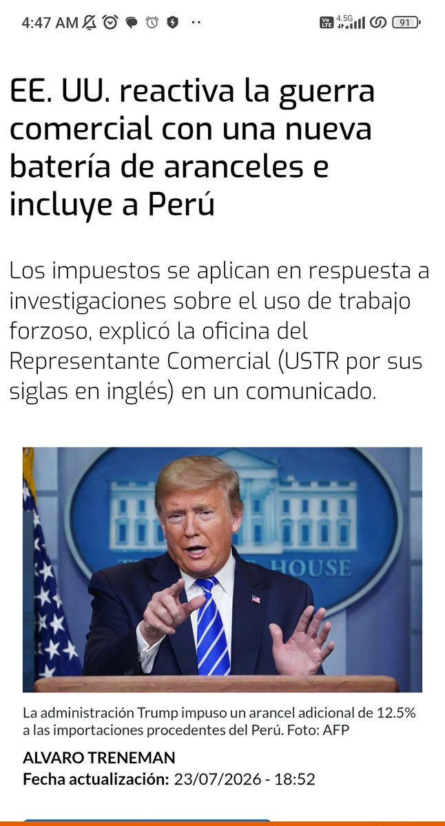jparedesi's tweet photo. @USAmbPeru Bernie y que paso?? Tu patrón nos volvió a subir los aranceles al Perú desconociendo el TLC suscrito con tu país. https://t.co/Gwjysa7sm9