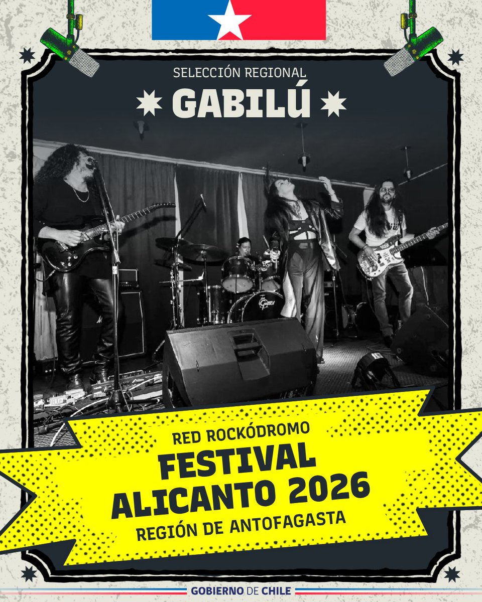 EscuelasdeRock's tweet photo. Retomamos el avance de la #RedRockódromo2026 desde Antofagasta: el jueves 6 de agosto llega la edición número 11 de #Alicanto, con seis destacadas bandas regionales y las invitadas SOUL DE LUA 🙌 https://t.co/9iqIA6wSMO