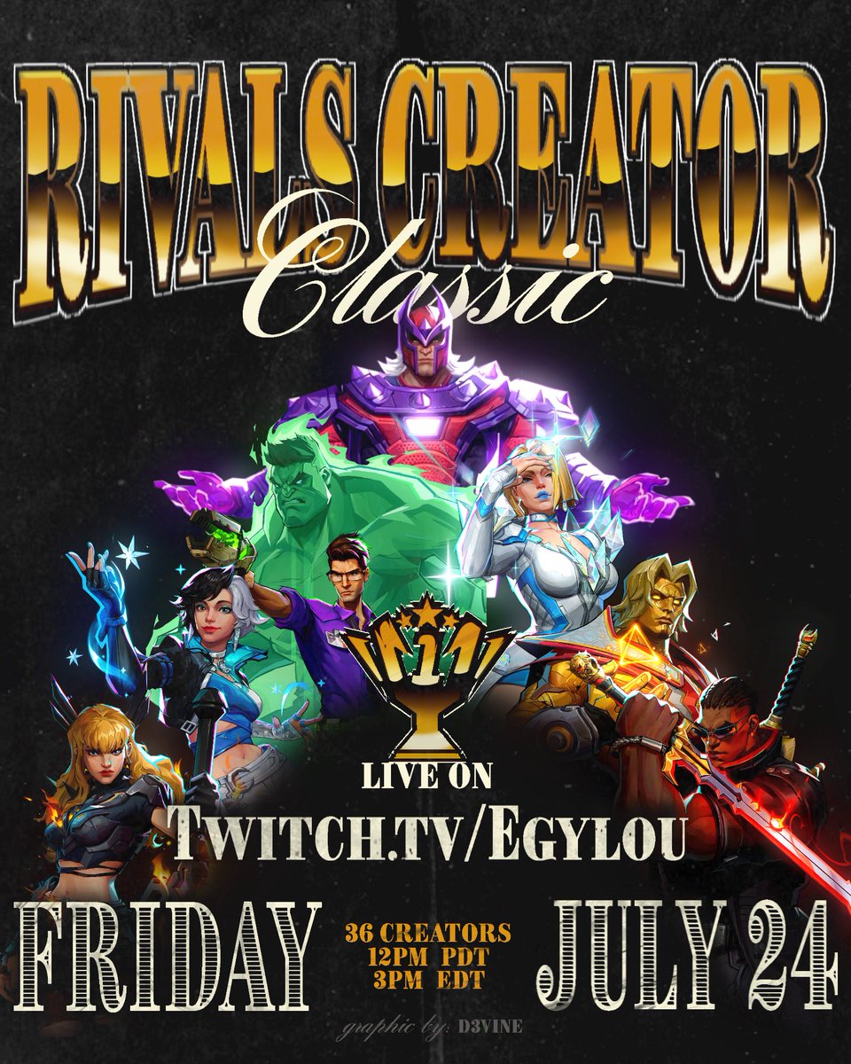 Egylou's tweet photo. RIVALS CREATOR CLASSIC HAPPENING RIGHT NOW JOINNNN #RivalsCreatorClassic #marvelrivals  - https://t.co/OmWdJydd8W https://t.co/pvqUPqnTFh
