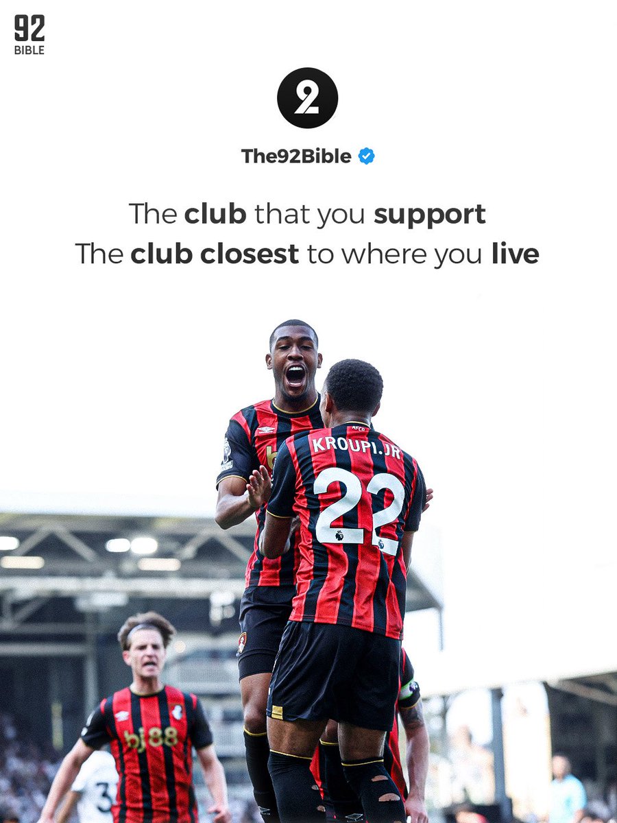 The92Bible's tweet photo. ⚽️ The club that you support:
The cub closest to where you live:

👀👇🏽 https://t.co/hx97jYir2x