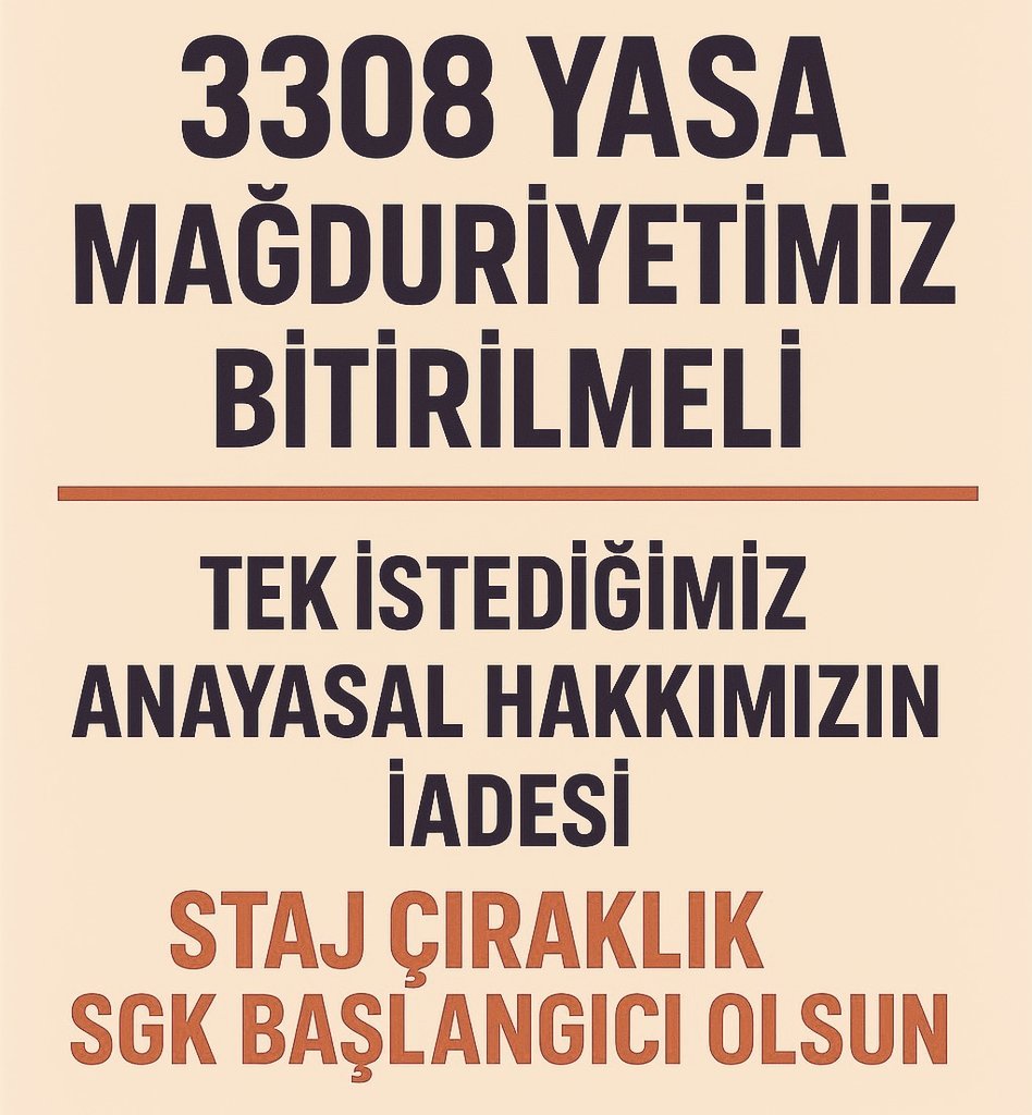 Ahmet82Ykm15861's tweet photo. Emeğin temsilcileri, sesimizi duyun!
Yolumuz kesildi ama umudumuz değil!
Yanımızda olun, hakkımızı birlikte alalım!.

@turkiskonf
@diskinsesi
@hakiskonf
@TOBBiletisim
@iloankara
@Tisk_kurumsal
@ATOkurumsal
Kanun Teklifi Mecliste
#StajyereçırağaCumhurittifakıSessiz https://t.co/fmLIxiwGIU