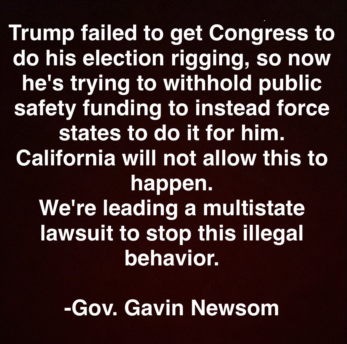 bluhue123's tweet photo. Raise your hand ✋ if you stand with Gavin Newsom against Trump https://t.co/Koh6moAYqj