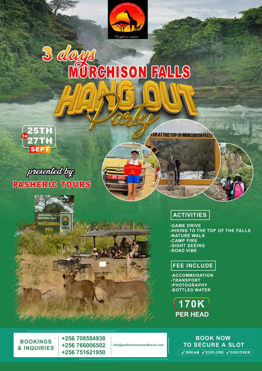 pasheric2023's tweet photo. Book now at +256766006502 https://t.co/Hdx610nc39