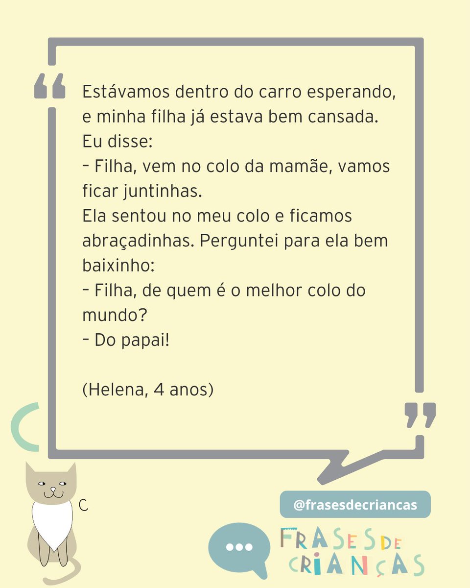 frases_criancas's tweet photo. #frasesdecriancas #crianças #perolasinfantis #criançascriativas

--
Assine o canal do Frases de Crianças no WhatsApp e receba as pérolas todos os dias direto em sua caixa. Veja o link na bio. https://t.co/mz2vQZ8YsV