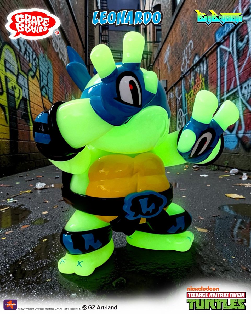 via BigBoysToys HK TMNT x Grape Brain Leonardo GID Limited Edition