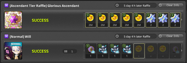 11_ntv's tweet photo. We just cleared Normal Will.

Although we died quite a bit and failed the segment tests.

But we finally got through.

Anyway, with only one attempt, that's great.

The rewards received were also very good.

I'm so happy about that.

#DearMSNDiary
@MaplestoryU https://t.co/HXd3knczHr