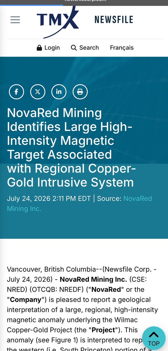 SandraRobe64681's tweet photo. MAGNETICS JUST GAVE NRED A NEW PLACE TO FOCUS.

The target appears linked to a broader intrusive framework with copper-gold potential. That is the kind of technical progress that can move NRED from concept toward discovery.

#nrednews #omegle $YI https://t.co/kcWGQUhupD