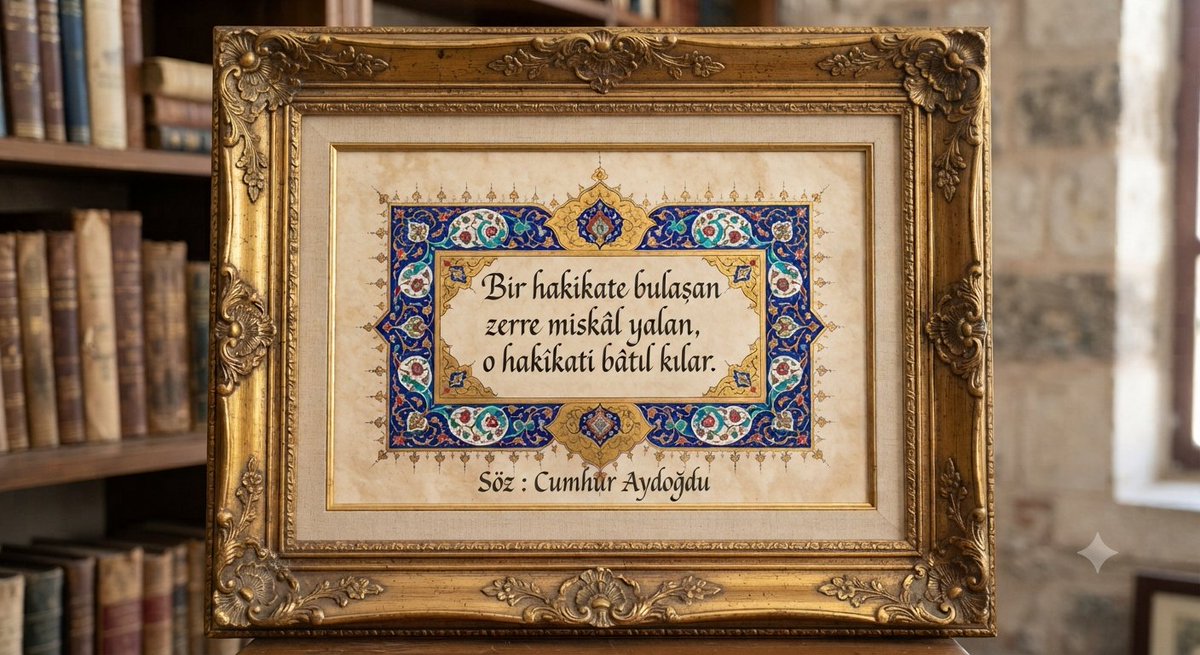cumburabi's tweet photo. Bir hakikate bulaşan zerre miskâl yalan, o hakîkati bâtıl kılar. https://t.co/nrqMxStJkX