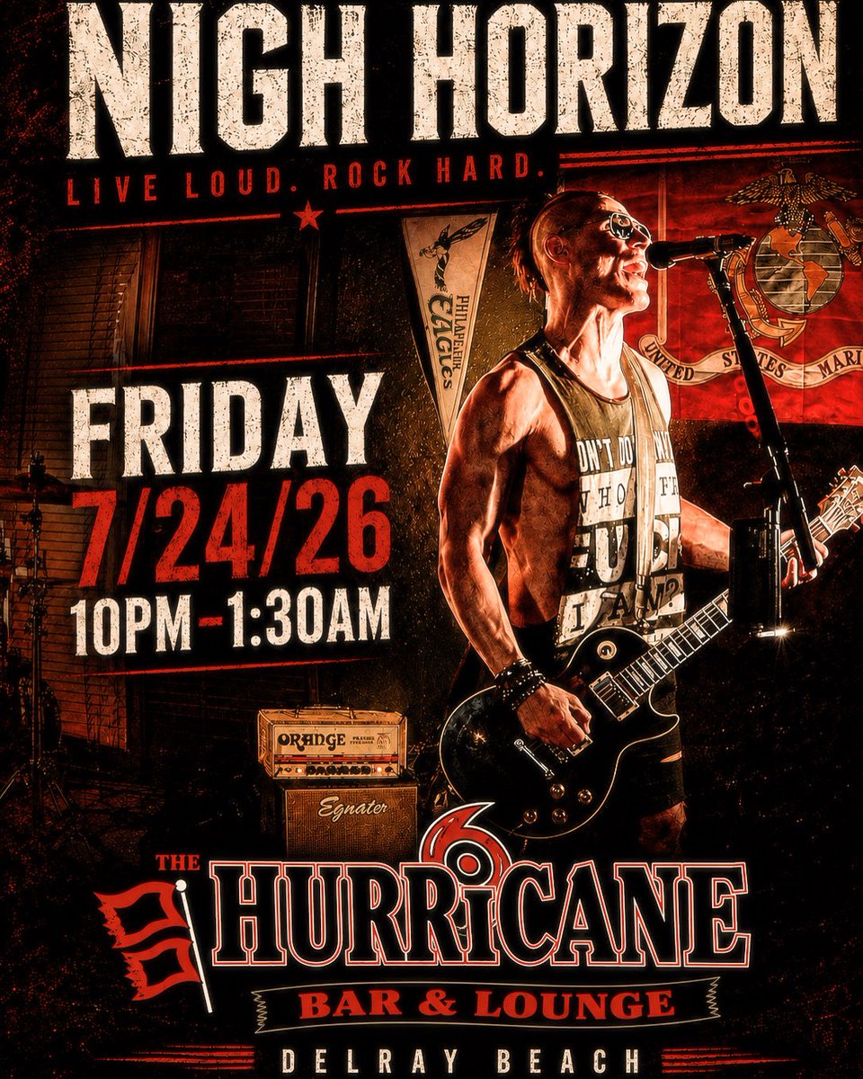 NighHorizon's tweet photo. You know that friend who’s always saying…
“We should go out tonight.”
Tag them.
Because this is your excuse. 👇
⚡️ Nigh Horizon
📍 @the_cane_delray
🗓️ Friday 7/24
🕙 10PM–1:30AM
Your weekend starts here. Pull up. 🤘🔥
#NighHorizon #HurricaneBar #DelrayBeach #LiveRock https://t.co/mkC5cKgxo4