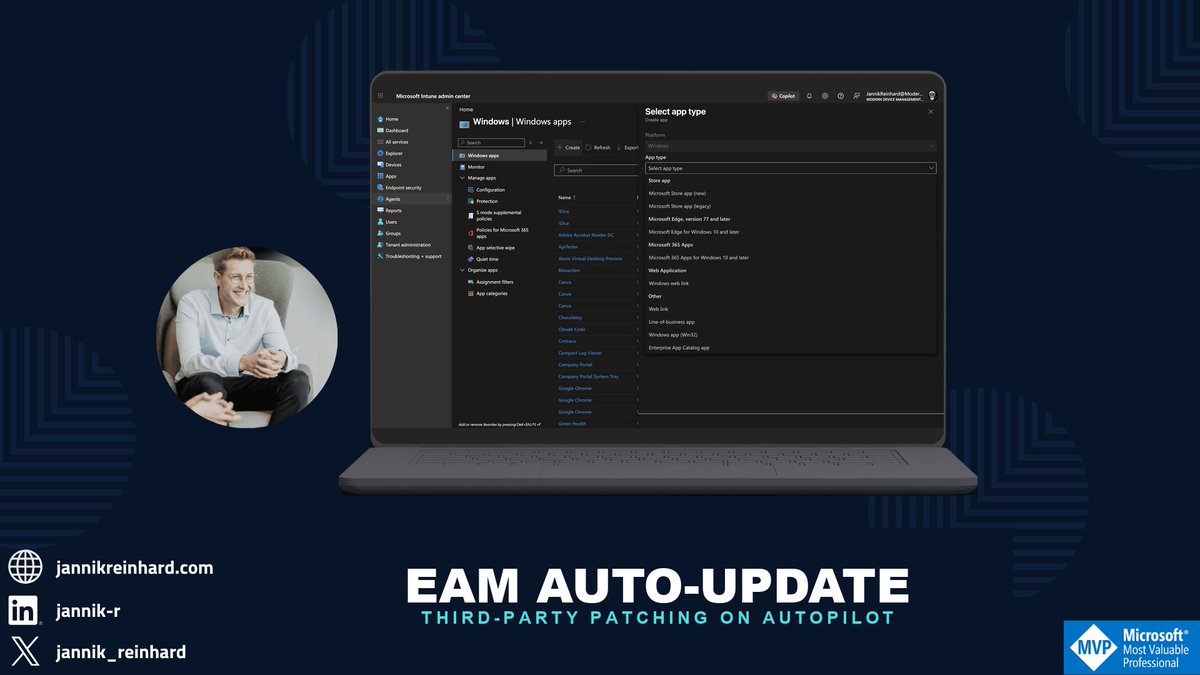 scdudes's tweet photo. -Community Spotlight-

This week's featured resource comes from Jannik Reinhard, covering "Enterprise App Management Auto-Update: Now Generally Available". Thanks Jannik.

Read the article: https://t.co/qvLCMij0LC 

#MSIntune #ITpros @jannik_reinhard https://t.co/hPrbetjqsL