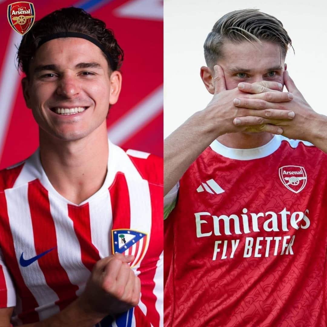 Vccoinz1's tweet photo. 🚨*Arsenal* are preparing a huge bid to sign *Julián Álvarez*, including *€100* million +Gyökeres, in an attempt to convince Atlético Madrid to open negotiations https://t.co/YoTqGUpbsV