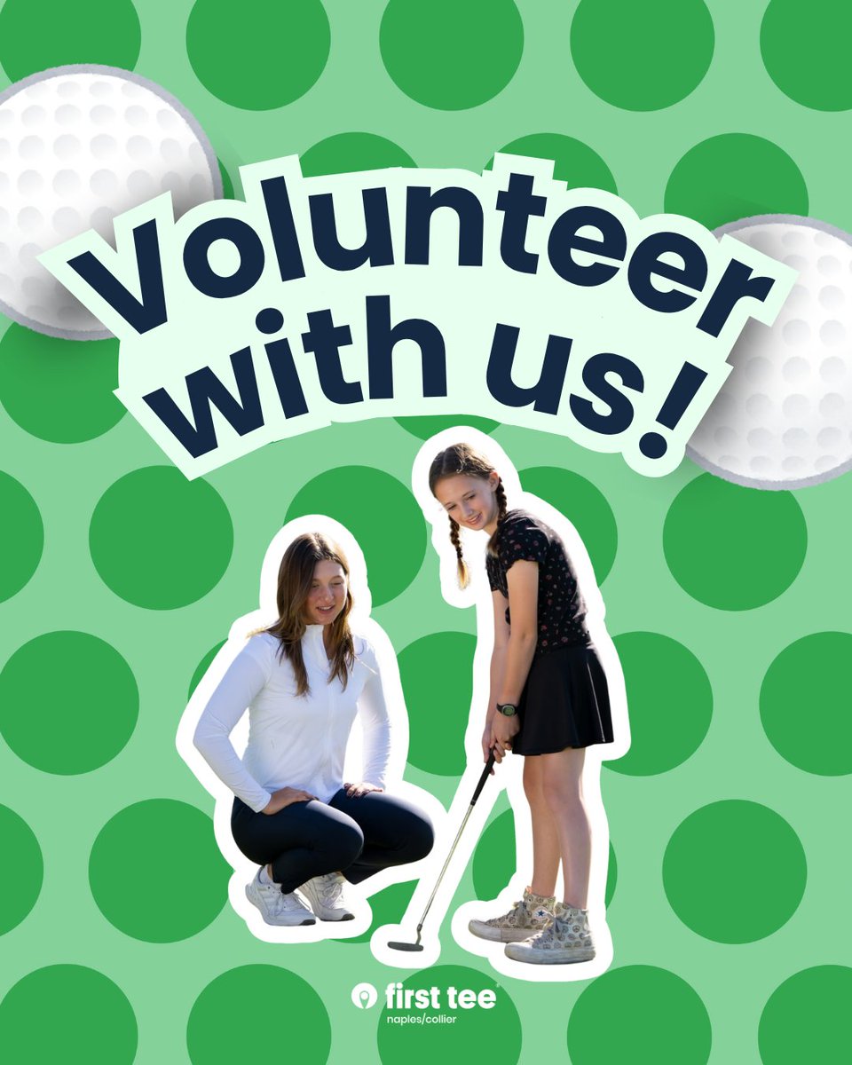 FirstTeeNaples's tweet photo. 💚 Volunteer With Us! ⛳

Help make a difference in the lives of local youth by joining our amazing volunteer team! Whether you love golf or mentoring kids, there's a place for you at First Tee – Naples/Collier.

#FirstTee #Volunteer #BuilidingGameChangers https://t.co/ExuoWLVBBI