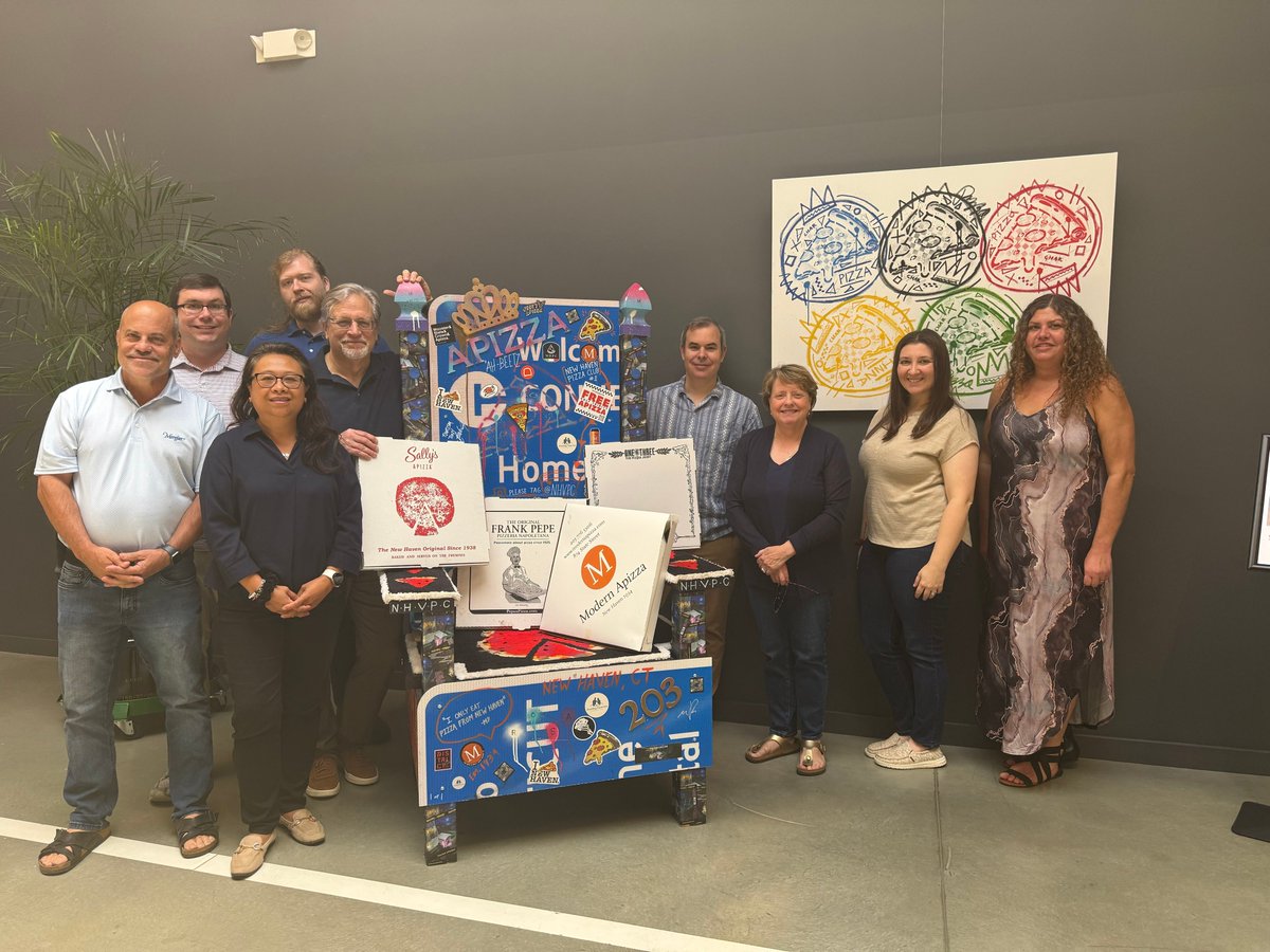 SphereGen's tweet photo. Today our New Haven office got together to do a pizza eating contest. We tried 4 different New Haven pies.. and we've officially crowned @frankpepepizza as our favorite! 🍕 https://t.co/e2PLDIJzGL