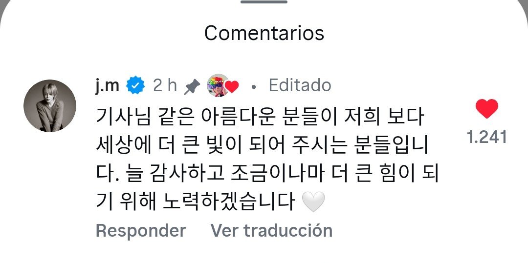 StreamForJM's tweet photo. El comentario de Jimin en el video de este hombre es tan conmovedor y nos muestra que su corazón fue hecho de puro amor 🥺

🐥 Son personas como tú las que hacen que este mundo sea un lugar más luminoso, incluso más que nosotros. gracias, siempre. seguiremos haciendo lo mejor para devolverlo, aunque sea solo siendo una pequeña fuente de fuerza 🤍

WE LOVE YOU JIMIN
