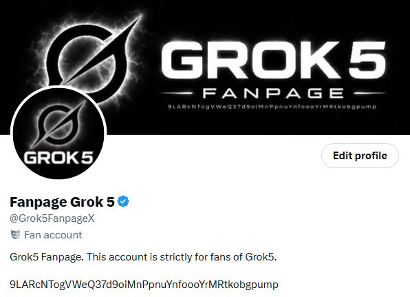 Grok5FanpageX's tweet photo. Now verified! ☑️ https://t.co/SYSHprVlGO
