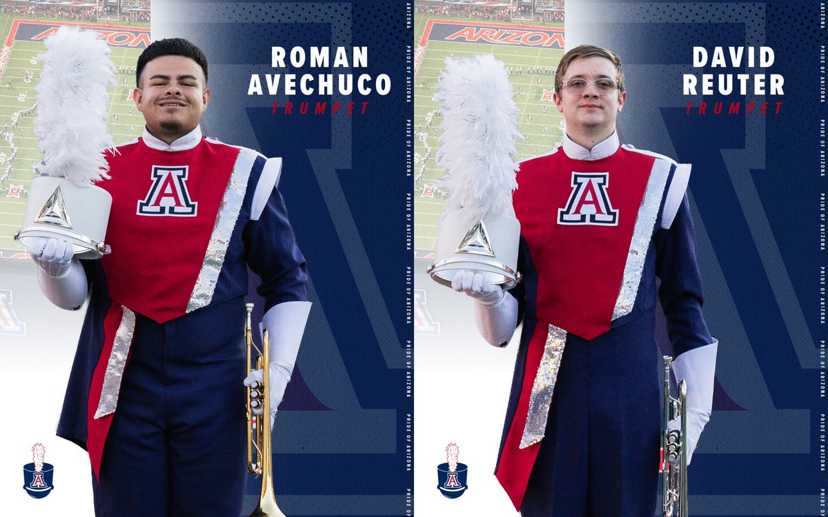 prideofarizona's tweet photo. Meet the 2026 Pride of Arizona Brass Section Leaders! 🎺🎶
These outstanding students earned the opportunity to lead their sections through hard work, commitment, and care, setting the standard for excellence on and off the field.
#prideofarizona #brass #studentstaff https://t.co/GslsduzdJN