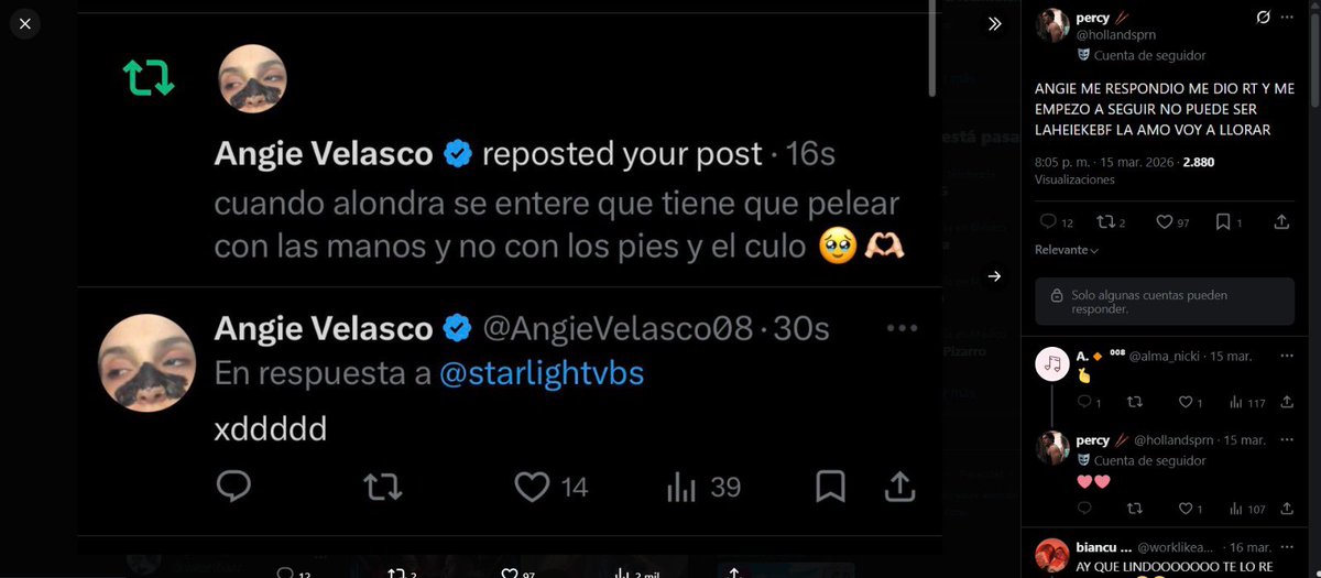 regiscasc's tweet photo. Bueno, comenzamos con las pruebas de Angie “premiando” a sus seguidores por tirarle hate a Alo, para que vea que no es algo que nosotros nos inventamos y que está público en esta red social!
Post de uno de sus seguidores y RT borrado :) https://t.co/ClUVQVbUH8