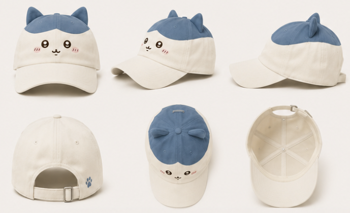 Nonoxali's tweet photo. never knew I needed this kind of Chiikawa merch until now. Hachiware cap https://t.co/t1VWRwhIZX