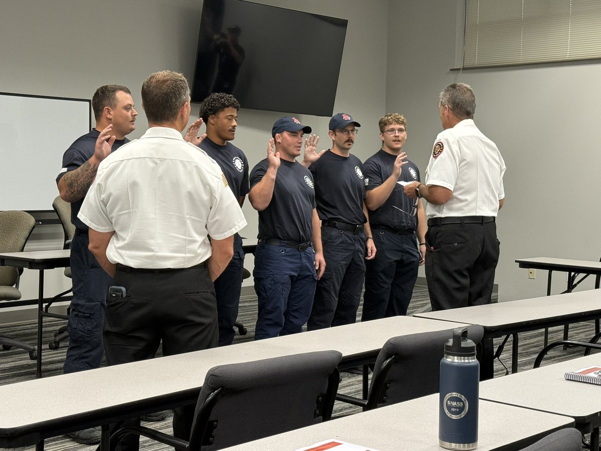 Bshift426's tweet photo. Today marks a couple milestones. First, we celebrate this group of new recruits completing their academy and joining the Fire district. Second, this recruit class signifies the Fire District increasing staffing and meeting NFPA standards thanks to support of our residents! https://t.co/JWXPlEaNMu