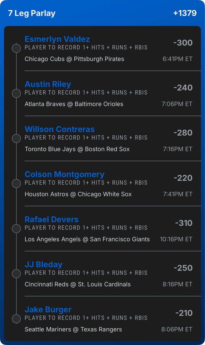 LottoLocksVIP's tweet photo. ALL THEY NEED IS 1 HIT + RUN + RBI ⚾️🔥#MLB 

This one cashing easy today 💰
@Playbook (link to tail in comments 🔗) https://t.co/LjeWEJfcaL