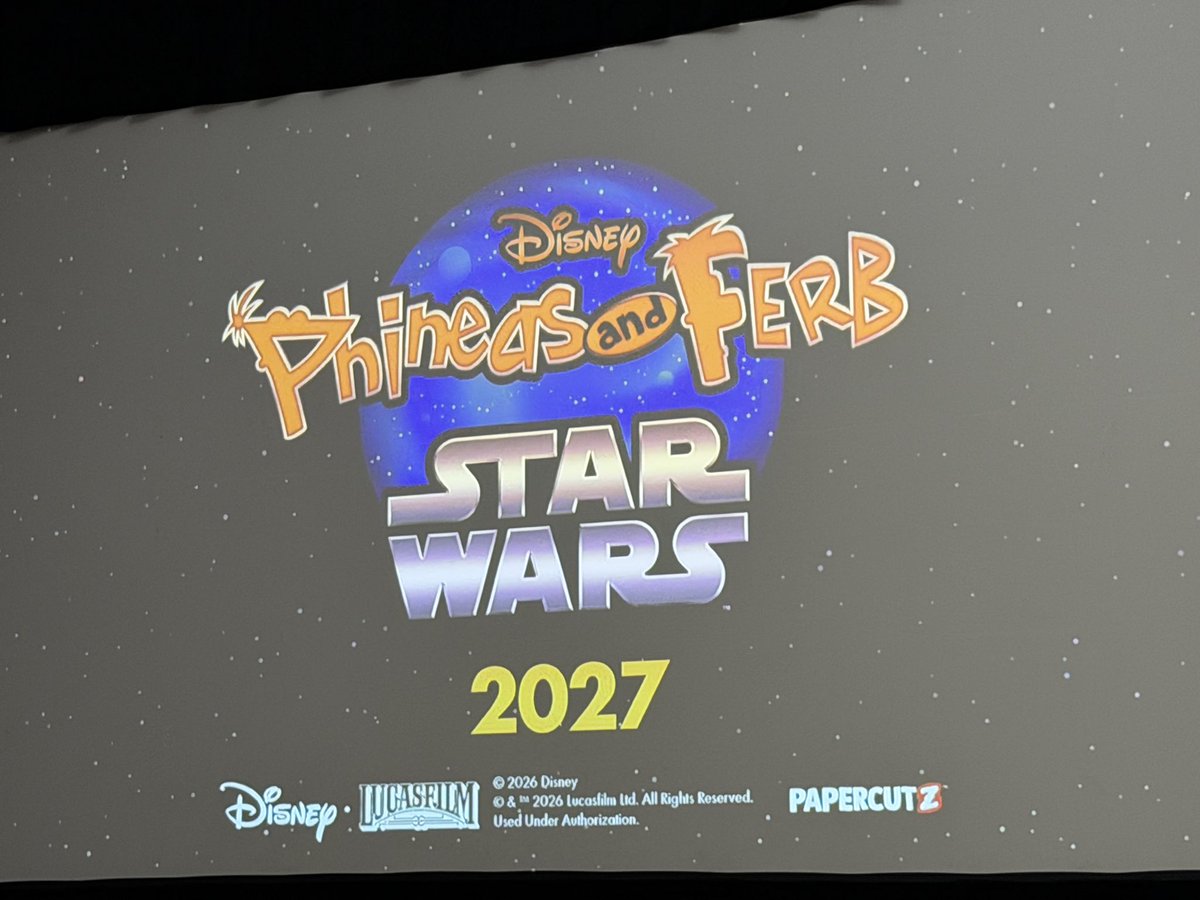 laughingplace's tweet photo. A new #PhineasAndFerb #StarWars full-length graphic novel has been announced for 2027. #SDCC2026 https://t.co/PRzC71dOif
