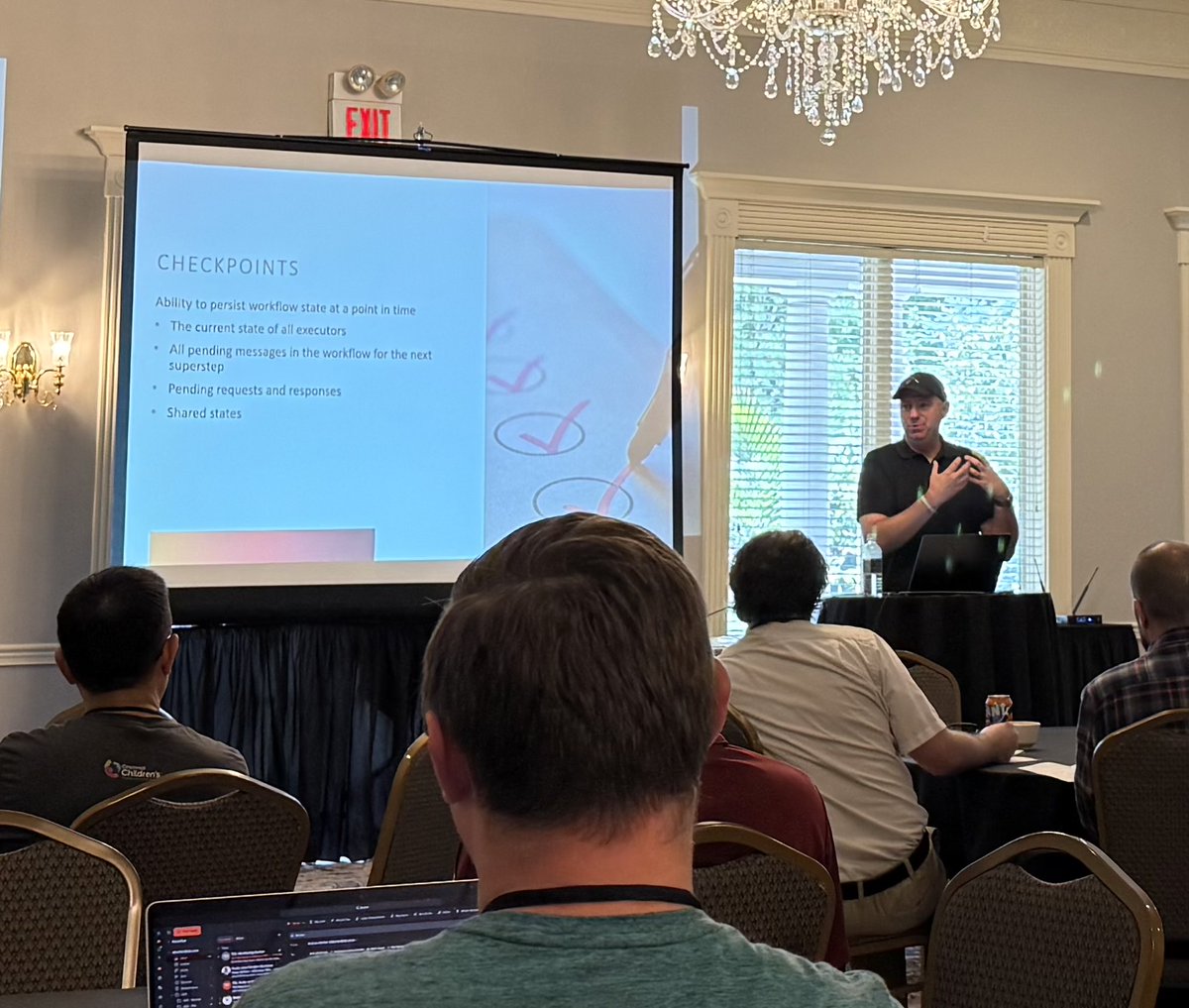 MichaelCollier's tweet photo. Great time today speaking about #Azure Durable Agents, Agent Framework and Aspire today at #CincyDeliver #AspireDev #AgentFramework #AzureFunctions https://t.co/TCC6yDD1zs