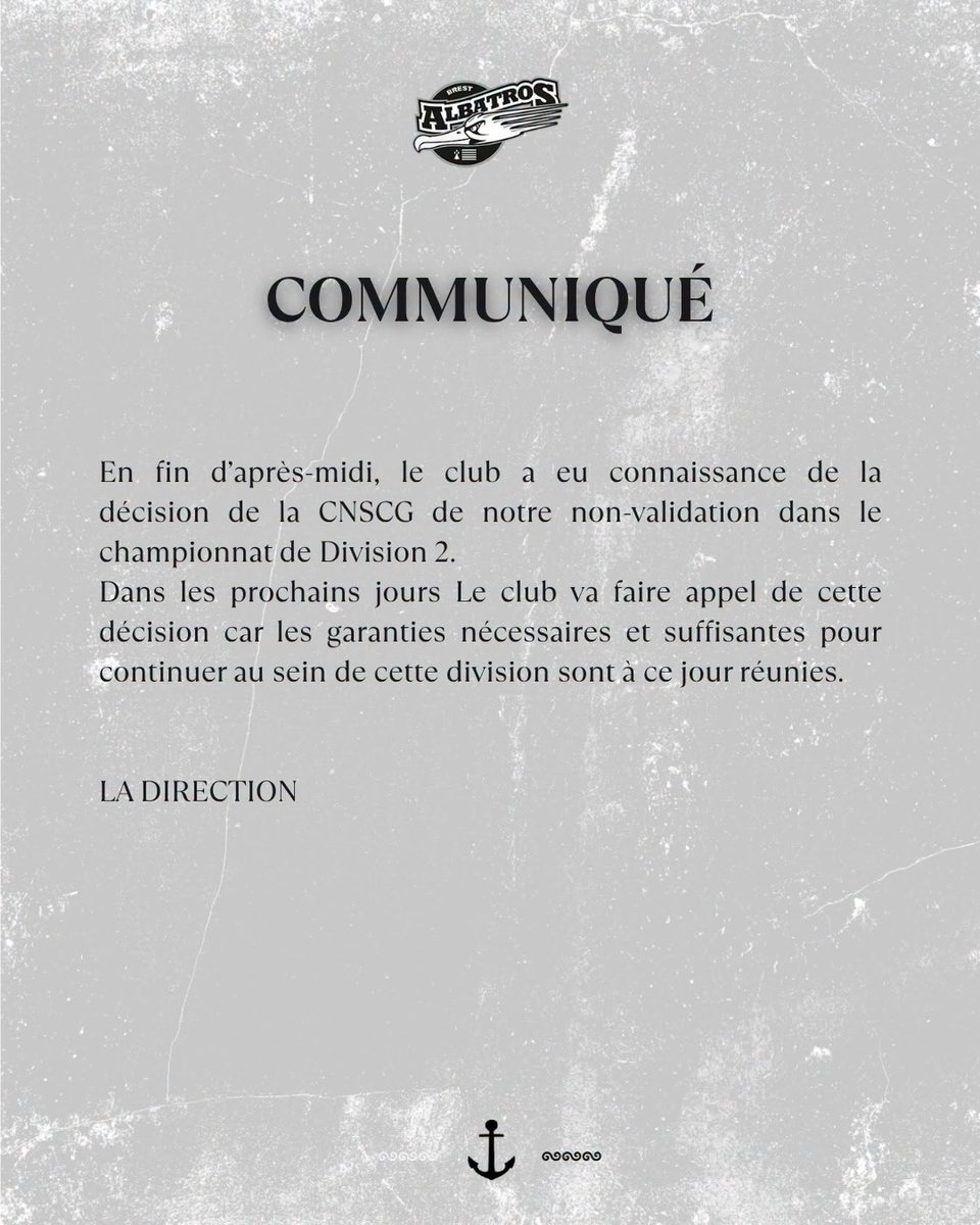 AlbatrosFans's tweet photo. Communiqué du club !!!!!!
Page facebook des Albatros

https://t.co/Pg66yDqHoG https://t.co/HuUefebT0N