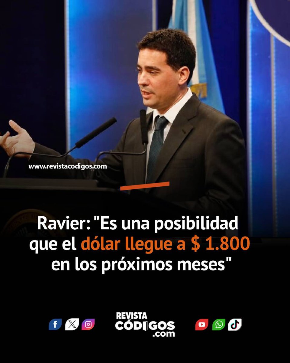 revistacodigos's tweet photo. Ravier: "Es una posibilidad que el dólar llegue a $ 1.800 en los próximos meses" https://t.co/nt0Lmmyr1P https://t.co/51KoJnJO9Q