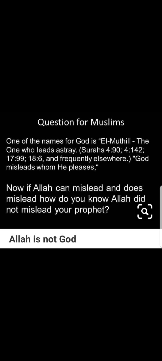 JohnC25363's tweet photo. @snowyxq1 Allah is Satan. Islam guarantees go to hell &amp; wants you to sin. Who wants you to sin?
https://t.co/YlVRv1y49D https://t.co/LUXj5syTkA