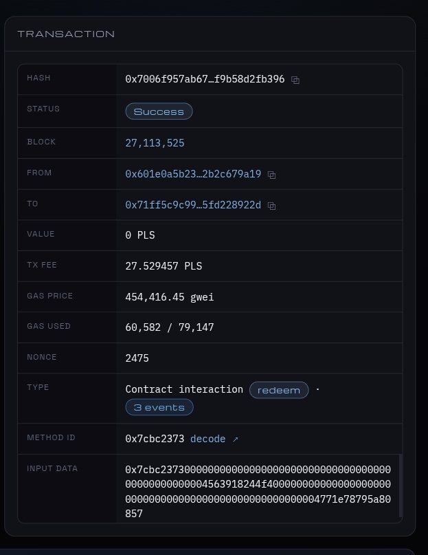 Pulsestrategy's tweet photo. Proof of redemptions. 

Never gated... NEVER EVER! https://t.co/QBZs76jDCc
