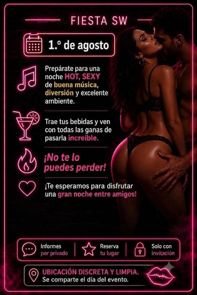 Erick0966021144's tweet photo. 1.º de agosto
🕘De 9 pm hasta que el cuerpo aguante
🍸SHOTS de bienvenida y regalo
👙🔥OUTFIT: Sexy/transparencias
📍 LUGAR: Discreto y limpio (Se comparte el d��a del evento)
​🔒 ACCESO EXCLUSIVO: Solo con invitación. Reserva tu lugar.
​📲 Informes y reservaciones por privado. https://t.co/I7uI1RZrIk