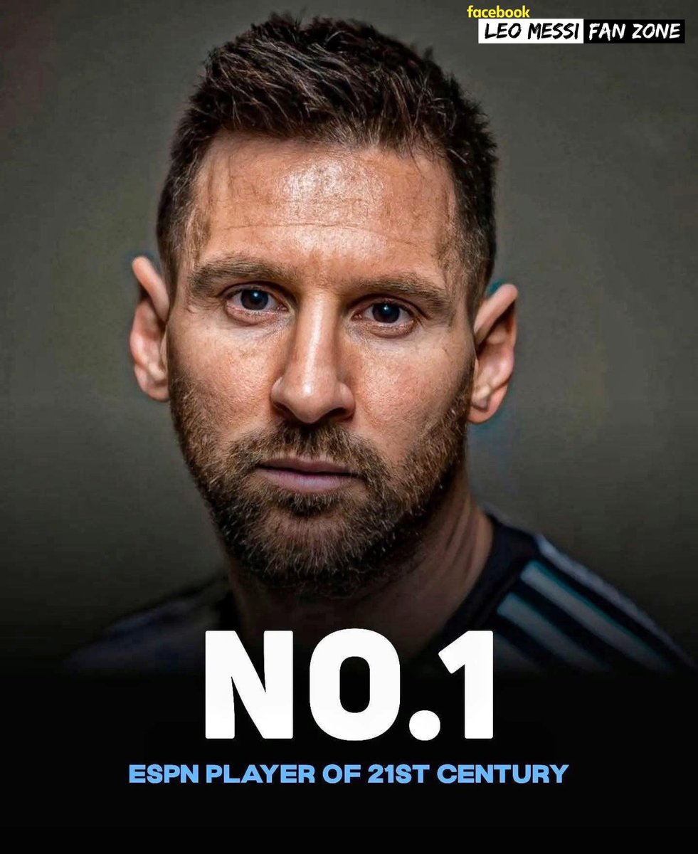 LeoMessiFanZone's tweet photo. 🚨OFFICIAL: Exactly 2 years ago today, Leo Messi was named as the BEST football player of 21st century by ESPN analyst panel! ✅

1. Lionel Messi 🇦🇷🐐
2. Cristiano Ronaldo
3. Henry
4. Zidane
5. Modric
6. Mbappe
7. Iniesta
8. Xavi
9. Ronaldo Nazario
10. Ronaldinho https://t.co/VEo6q07m7F