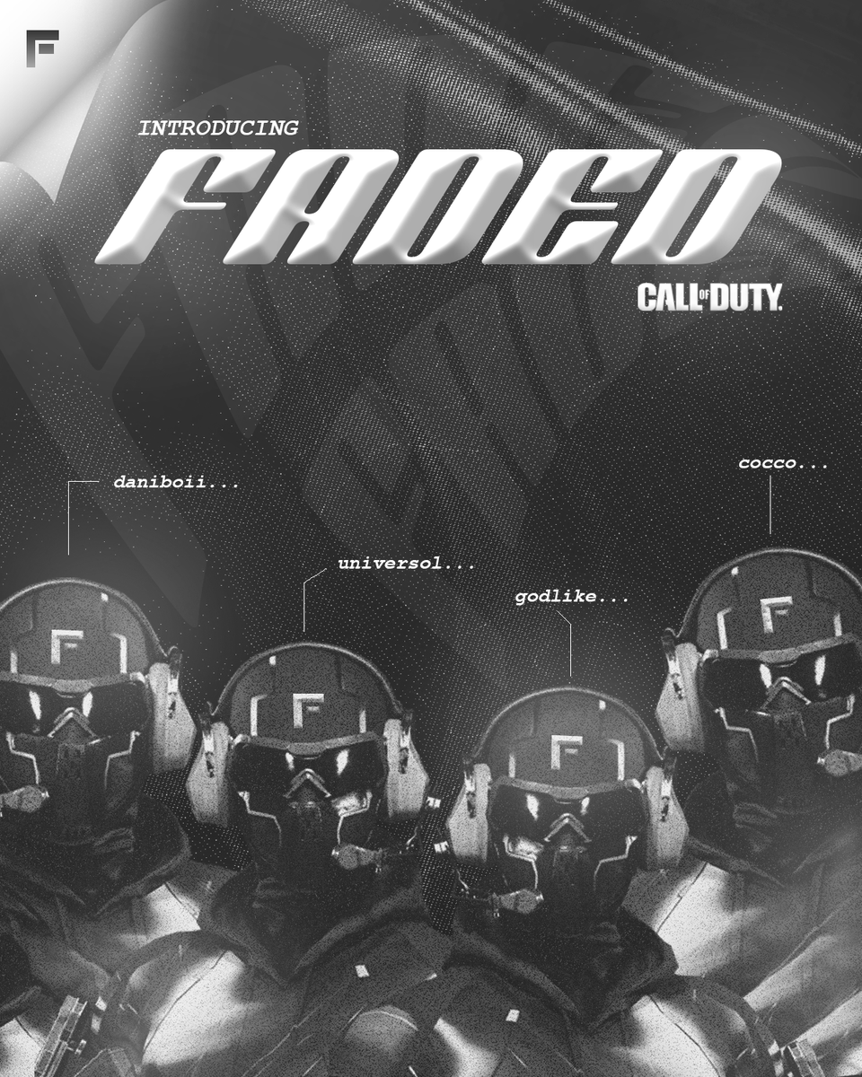 FadedEsportsGG's tweet photo. Introducing.
Faded.
@CallofDuty.
☁️☁️☁️
@iDaniboii
@EliGodlikee
@UniversolSZN
@RaymondCocco
#StayFaded #CallofDuty #Esports #MW4 #BO7 https://t.co/tT1rIm3df8