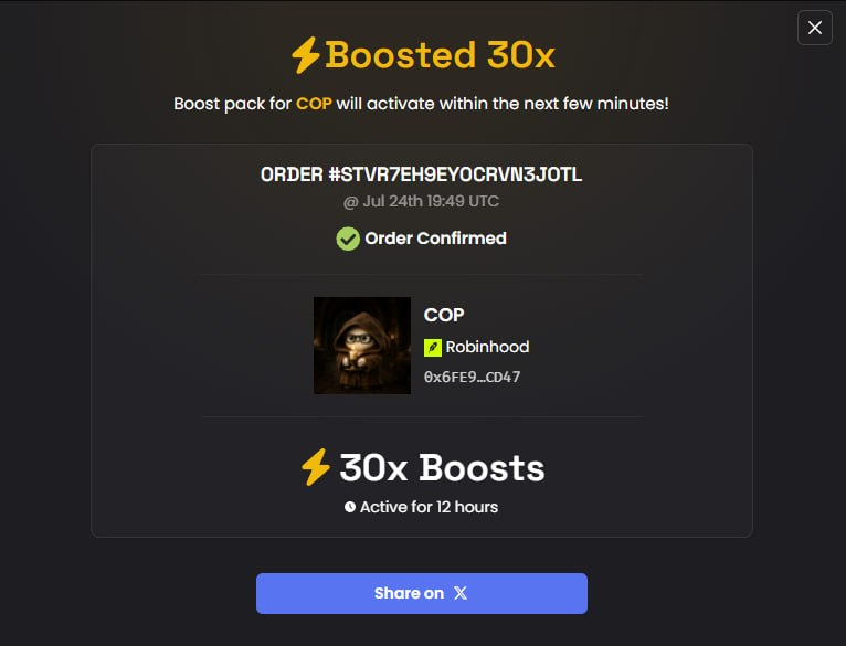 CultofPons's tweet photo. 🚀 30x DexScreener Boost Paid for Cult of Pons!

We've officially paid for a 30x DexScreener Boost for Cult of Pons to increase visibility and reach more eyes across the market. https://t.co/3MV42CF8QI