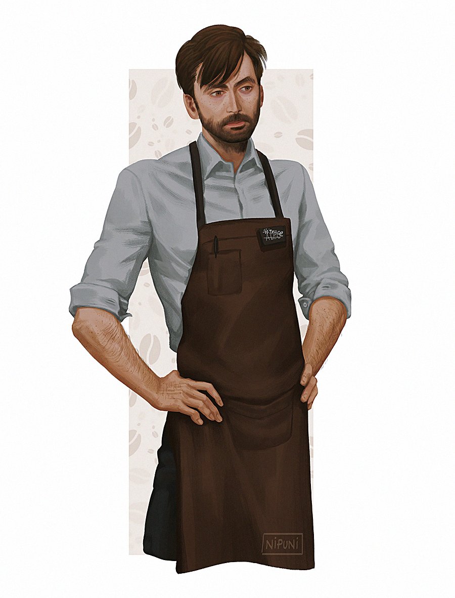 NipuniDraws's tweet photo. Barista Hardy from a coffee shop fic I read a while ago called Daily Grind ☺️☕️ #broadchurch #alechardy #davidtennant https://t.co/ABNheWCHOK