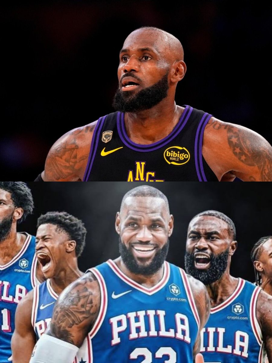 nasher_hussein's tweet photo. 🚨A 41ans LeBron James a officiellement signé avec les Philadelphia 76ers, un contrat de deux ans, et une option joueur pour 8 millions. https://t.co/LGwrY7d66U